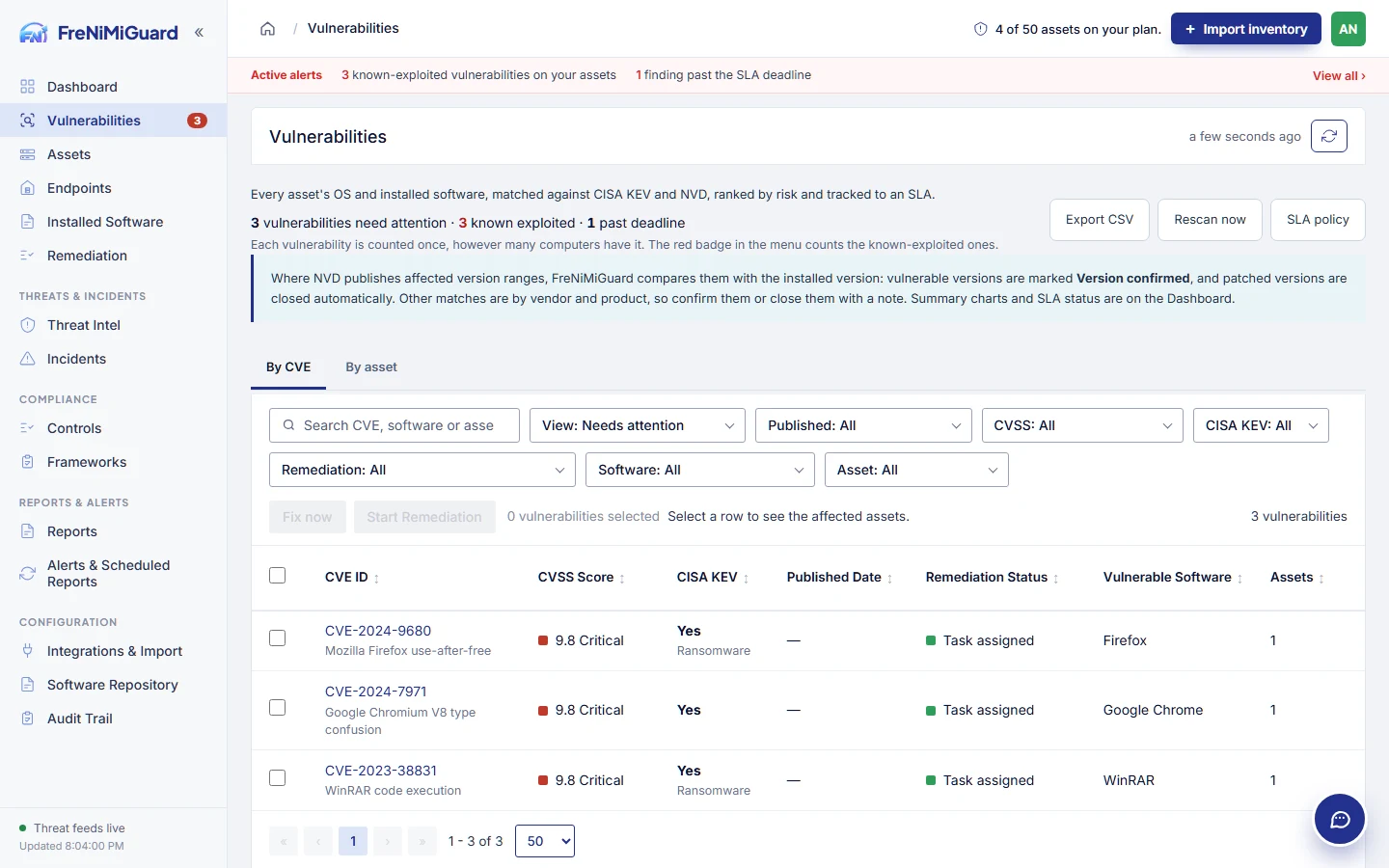 FreNiMiGuard sample vulnerability workspace